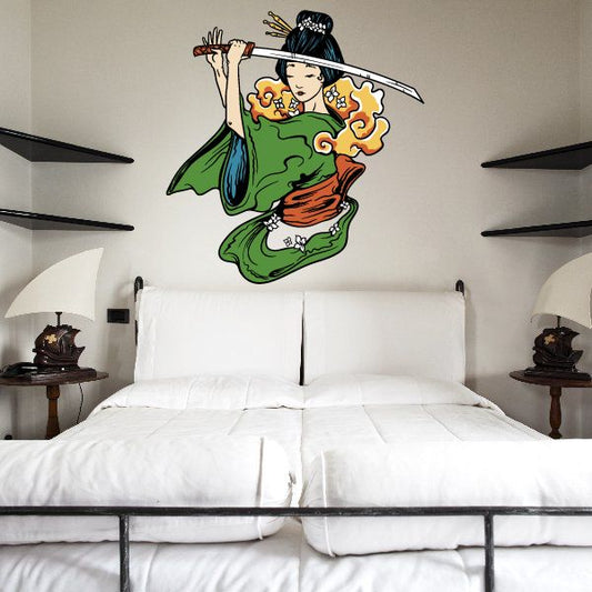 Image of Japanese Geisha Wall Decal - Vinyl Car Sticker - Uscolor001