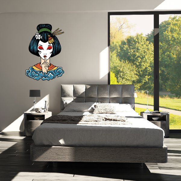 Image of Japanese Geisha Wall Decal - Vinyl Car Sticker - Uscolor003