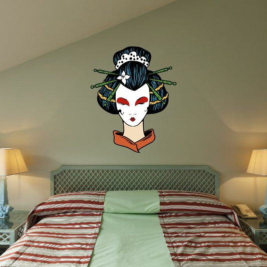 Image of Japanese Geisha Wall Decal - Vinyl Car Sticker - Uscolor006
