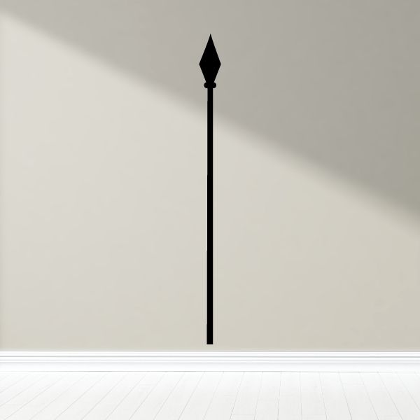 Javelin decal featuring a black spear tip design on a vertical stem