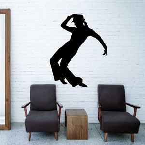 Jazz dancer vinyl wall decal, black silhouette in a dance pose