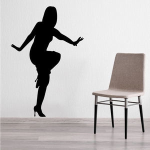 Jazz dancer wall decal vinyl showing a black silhouette dancing