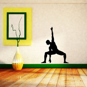 Jazz dancer wall decal, black silhouette dancing with outstretched arms