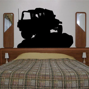 Jeep 4x4 off-road vinyl decal with black truck silhouette
