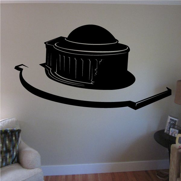 Jefferson Memorial Washington DC wall decal, black dome building silhouette