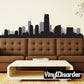 Jersey City skyline wall decal with New Jersey skyline silhouette, black and gray.