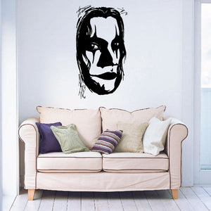 Jester face wall decal, black and white vinyl graphic