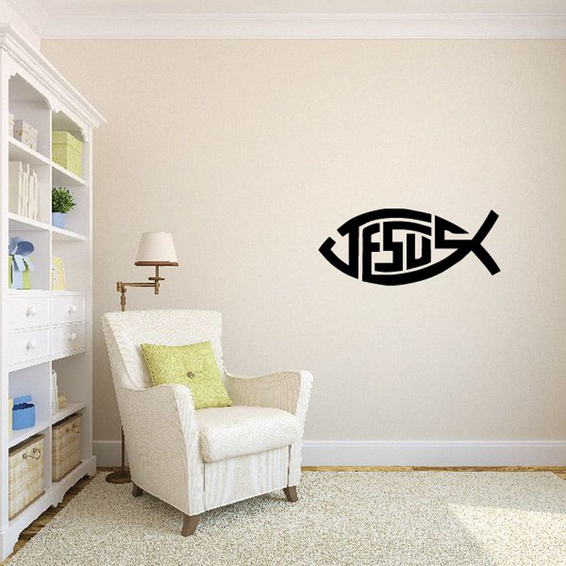 Image of Jesus Fish Word Decal