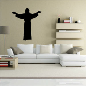Jesus with arms open wall decal, black silhouette