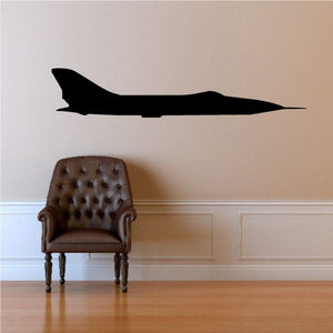Black jet aircraft wall decal vinyl silhouette