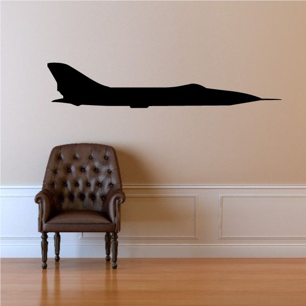 Black jet aircraft wall decal vinyl silhouette