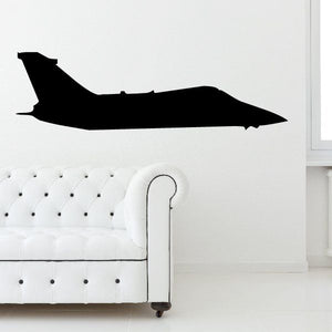 Black jet aircraft wall decal silhouette