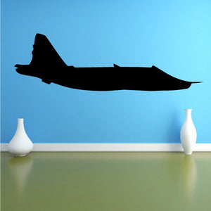 Black jet airplane silhouette vinyl wall decal