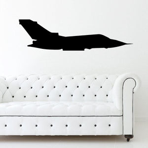 Black jet aircraft wall decal silhouette