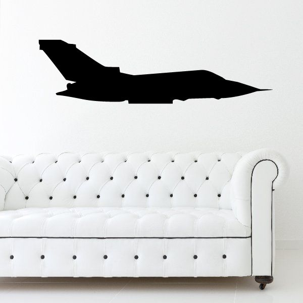 Black jet aircraft wall decal silhouette