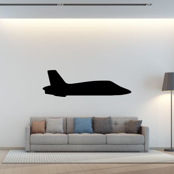 Black jet airplane wall decal silhouette