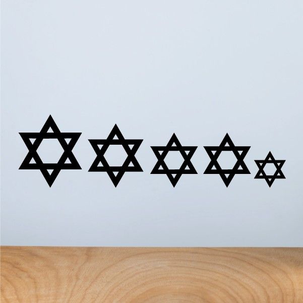 Star of David decal kit with four black six-pointed stars in a row