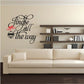 Christmas wall decal: “Jingle All the way” script with bell and bow