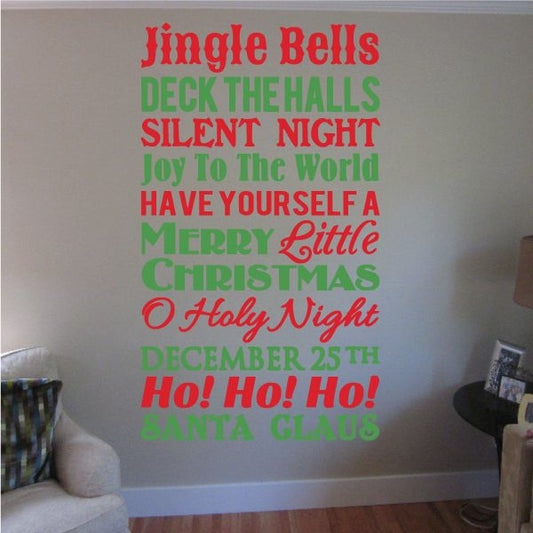 Image of Jingle Bells Christmas Typography Decal