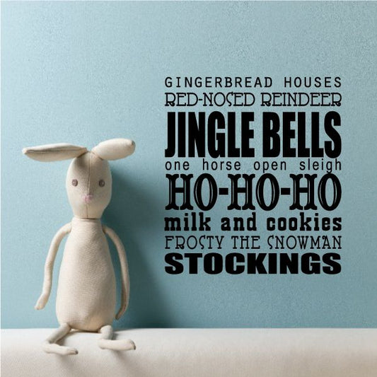 Image of Jingle Bells Holiday Typography Decal