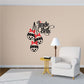 Jingle Bells quote decal with black and red bell icons and white lettering