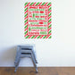 Christmas typography decal with Jingle Bells holiday message and striped border