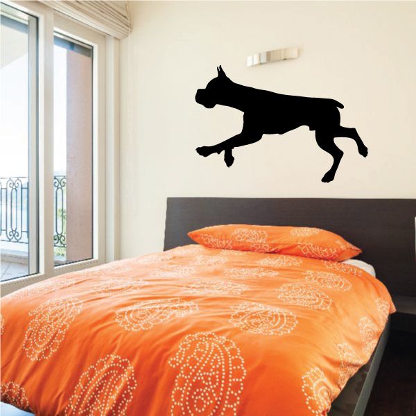 Black dog jumping decal silhouette