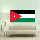 Jordan flag sticker with red triangle, white star, green stripe, and black band