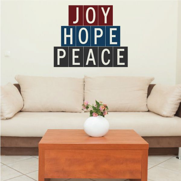 Image of Joy Hope Peace Tile Printed Decal