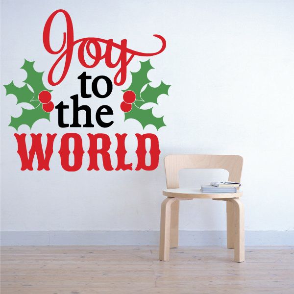 Image of Joy to the World with Holly Printed Decal