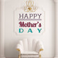 Happy Mother's Day wall decal with 'HAPPY' purple and 'Mother's DAY' in pink and teal