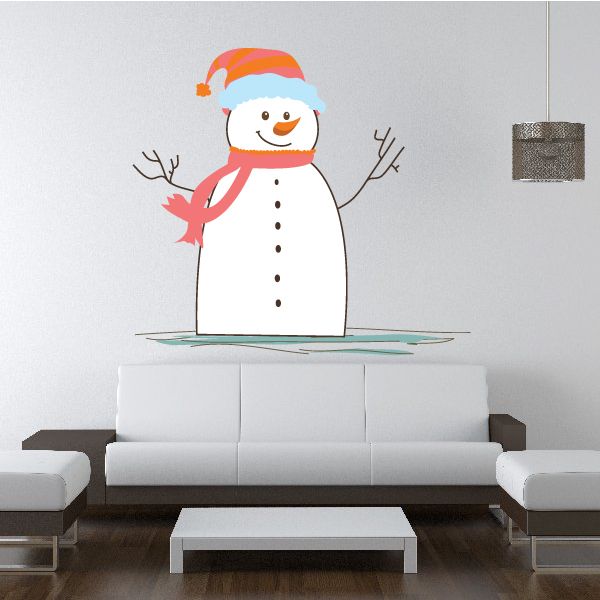 Image of Joyful Snowman Greeting Decal