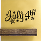 July 4th stars wall decal with cursive lettering and outlined stars