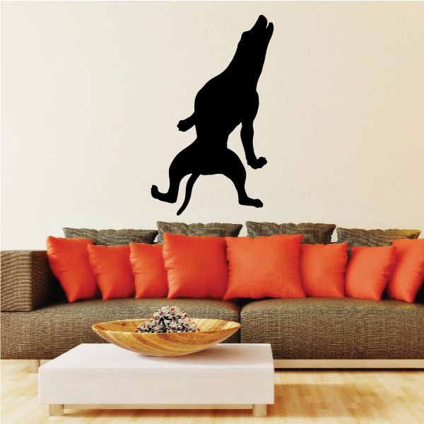 Black jumping coonhound dog decal silhouette