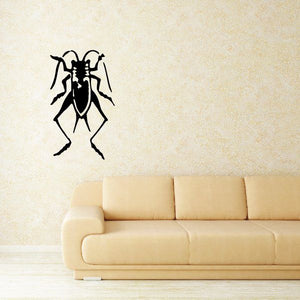 Jumping cricket decal with black jumping insect silhouette