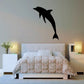 Jumping dolphin silhouette decal, black