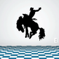Jumping horse and cowboy wall decal, black silhouette