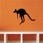 Jumping kangaroo decal with black silhouette, ready to apply