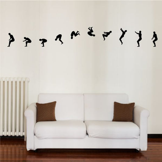 Image of Jumping People Set Wall Decal - Vinyl Decal - Car Decal - BA003