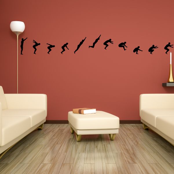 Image of Jumping People Set Wall Decal - Vinyl Decal - Car Decal - BA004