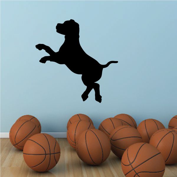 Black jumping puppy wall decal silhouette