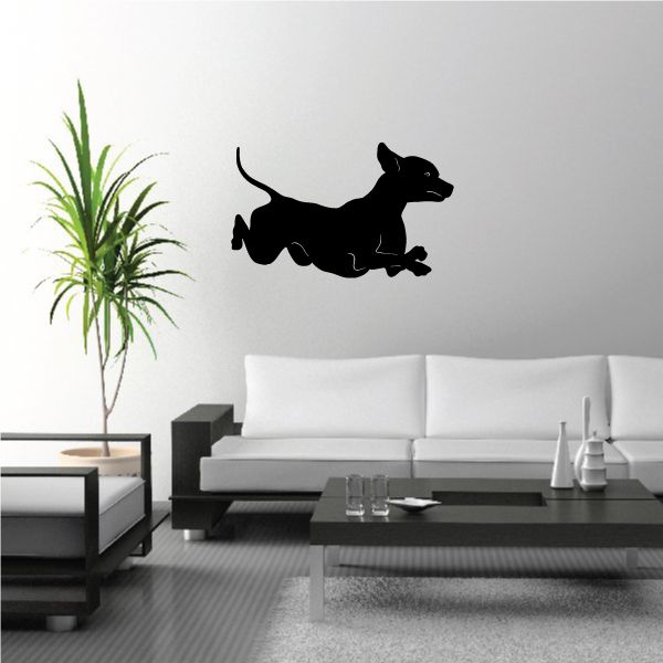 Jumping Xoloitzcuintli decal, black dog silhouette
