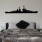 Black light cruiser ship silhouette wall decal