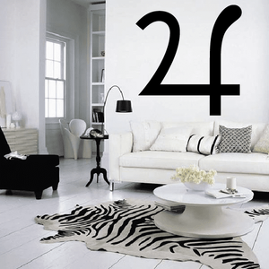 Black "24" wall decal sticker