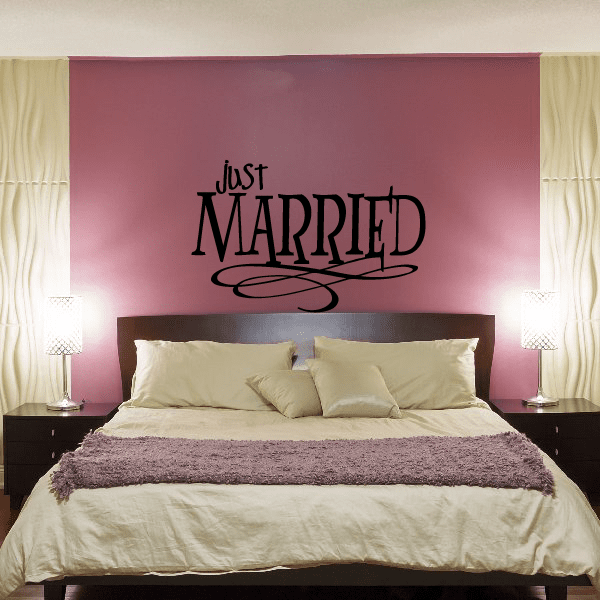 Image of Just Married marriage wedding Celebrations Decal