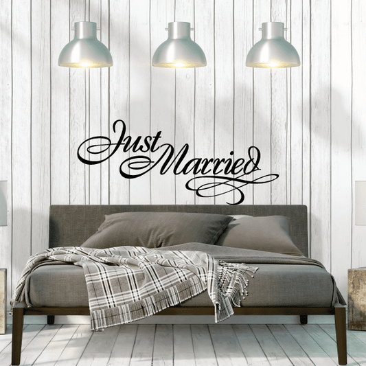 Image of Just Married Swirls Decal