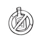 Anti-alcohol prohibition decal sticker with black bottle icon crossed in a circle