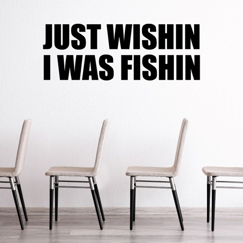 Image of Just wishing I was fishing Wall Decal - Vinyl Decal - Car Decal - DC0001