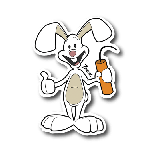 Image of Kaboom Dynamite Rabbit Vinyl Sticker