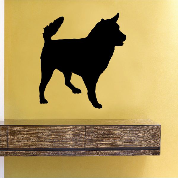 Kai Ken decal, black standing dog silhouette